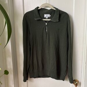 Southern Tide Men's Forest Green Zip-Up Sweater